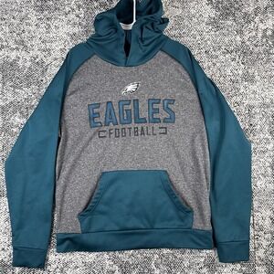 Philadelphia Eagles Hooded Sweatshirt Mens Large Fanatics Green Gray‎